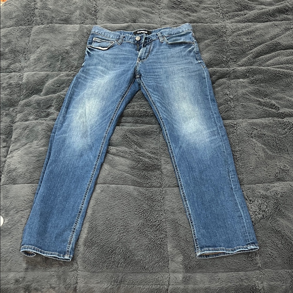Express Men's Slim Straight Blue Jeans